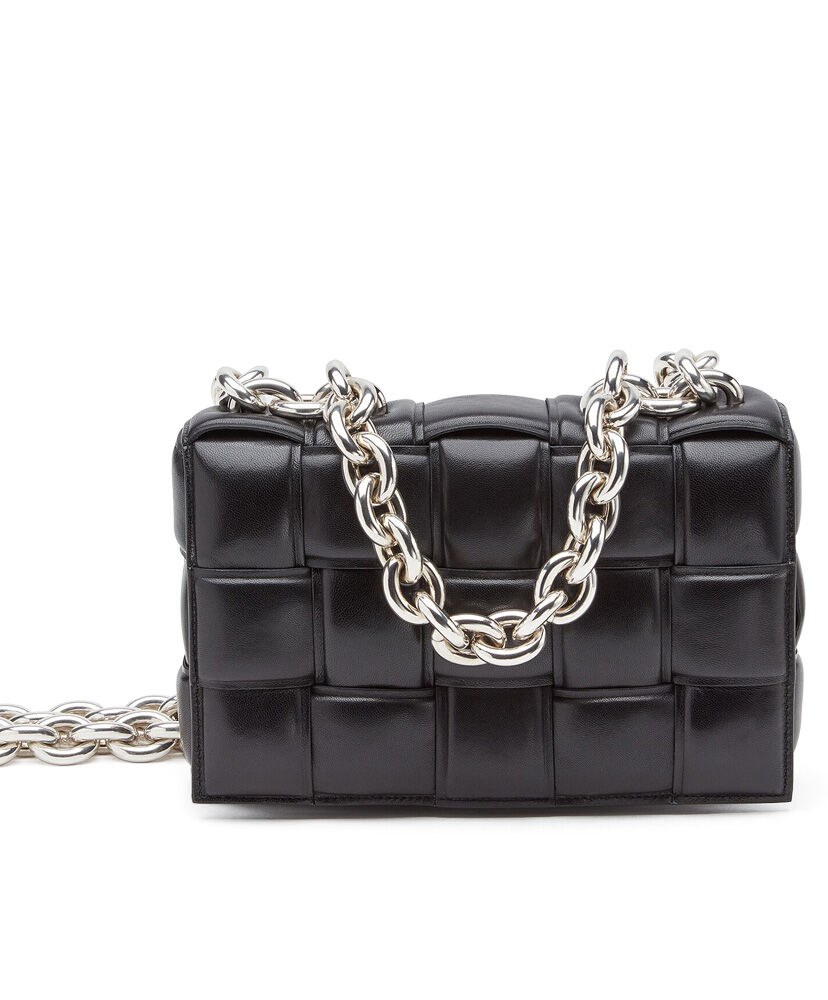 Bottega Veneta Chain Cassette Crossbody Bag Lambskin Black